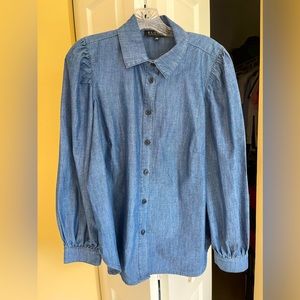 Eloquii puffed sleeve denim shirt. Size 14.